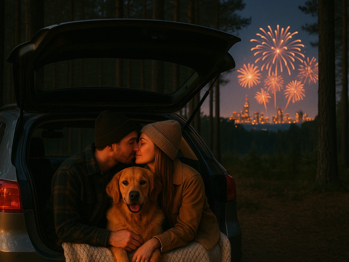 Brak planów na Sylwestra? Zróbcie leśne kino w aucie i ucieknijcie przed hukiem.